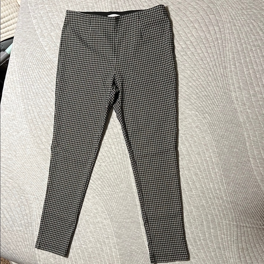 Calvin Klein Black and White Slim-Fit Dress Pants